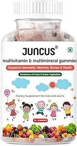 JUNCUS Multimineral & Multivitamin Jelly Gummies - An Ideal Vegetarian, Gluten-Free Immunity Booster Dietary Supplement for Kids, Teenagers, and Adults, Contains Fruit Pulp, 30 Gummies