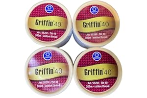 Griffin 40 fils à enfiler en coton pour sourcils | Épilateur antiseptique pour le visage | Épilation du visage | Fil à épiler antiseptique pour le visage et le corps (Paquet de 4)