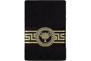 Belle Arti Premium Meander Lew i Amfora, ręczniki prysznicowe, dla gości, do sauny, puszysta bawełna frote, w różnych rozmiarach (100 x 150 cm), kolor czarny