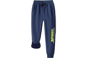 CAMLAKEE Pantalones Deportivos con Forro Polar para niños, Pantalones cálidos