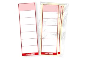 itenga 10x Ordneretiketten Ordnerrückenschild für breite Ordner 6x19cm I Aufkleber für Ordnerrücken selbstklebend aus Haftpapier (rot)