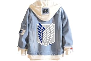 WANHONGYUE Anime Chaqueta Vaquera Hoodie Denim Jacket Adulto Cosplay Sudadera con Capucha Jeans Sweatshirt Abrigo
