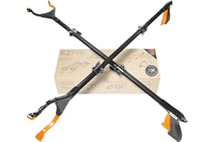 EZPIK® Pinzas Recoge Objetos 100 cm - Pinzas Extensibles para Personas Mayores - Palo con Imán Telescópico para Minusválidos y Ancianos - Pinza Recoger Basura y Fruta [Color Negro, Pack 2]