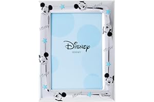 VALENTI & CO. Disney Baby - Topolino Mickey Mouse - Cornice Porta Foto da Tavolo in Argento per Neonato e Bambino