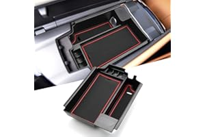 YEE PIN Auto Central Console Boîte de Rangement pour Série 5 G30 G31 2017-2019 Accessoires de Voiture Intérieur Compartiment à Gants Console Centrale Organisateur Plateau avec Tapis Antidérapant