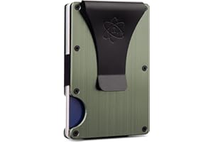 ROSSM Tarjetero Hombre con Bloqueo RFID para Tarjetas de Crédito - Cartera para Hombre Minimalista de Carbono y Metalica con Pinza y Banda Elástica para Billetes