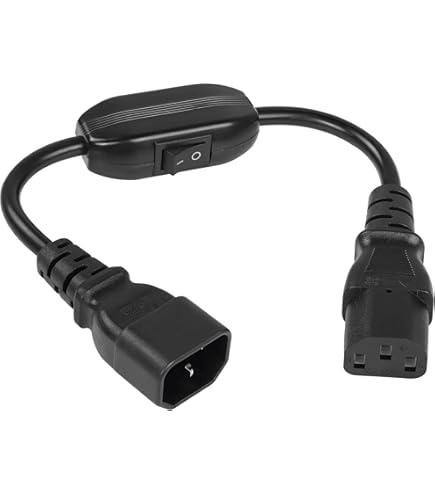 EONVIC IEC 320 C14 Mannelijk naar 3 x C13 Vrouwelijke Y Splitter Stroomkabel 0,3 m (1M/3ft