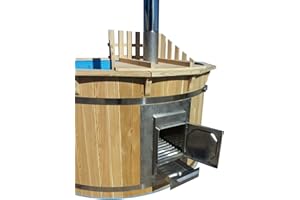 sell-tex Badezuber Badefass Badetonne Badebottich Pool Outdoor Hot Tub Whirlpool Komplettset mit Deckel Ø180cm