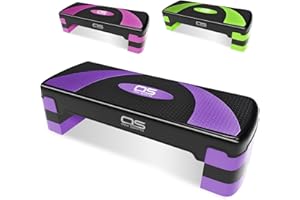 OZE SPORTS Aerobic Stepper platform -Step Steps board High - Exercise 2-5 Level Adjustable Height Fitness Workout Yoga Pilates Fitness Home Gym Removable Step Rise block