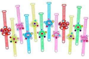 MACALOCA LED Light Up Fidget Spinner Bracelets, Glow in The Dark Party Favors for Kids 4-8 8-12, Treasure Box Toys for Classroom, Birthday Gifts, Easter Gifts Goodie Bags Stuffers