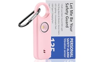 EVISTR Personal Safety Alarm for Women - 135dB Loud Rechargeable Police Approved Self Defence Panic Rape Attack Siren Keychain Keyring with LED Flashlight for Elderly, Students, Kids, Night Walker
