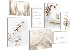Novart Set Cuadros Decorativos - COMPLETAMENTE LISTO PARA COLGAR - Imágenes - Pampasgras - 7 Partes - N020171a