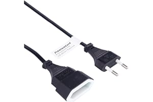 PremiumCord 230 V 2 m, Cavo Prolunga Con Spina Europea E Presa Europea, Prolunga Cavo Di Alimentazione Per 230 V, Presa Spina, Colore Nero