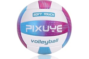 PIXUYE Ballon de volley officiel Taille 5, ballon de volley doux pour enfants adultes, ballon pour l'extérieur, jeux d'intérieur, gymnastique, entraînement