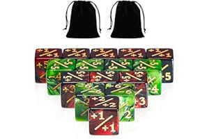 UMLIPOT Un set di combinazioni di dadi in bianco e nero più segno meno, blocchi universali, cubo acrilico 16mm, con 48 perline, cubo colore positivo/negativo posteriore nero e 2 tasche in tessuto