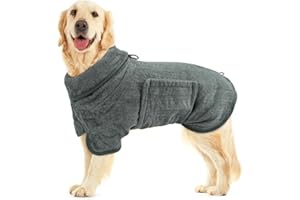 Woiil Dog Drying Coat, Super Absorbent Dog Towel, Super Soft, Fast Drying, Premium Pet Bath Towels for Dogs and Cats,Grey, XL