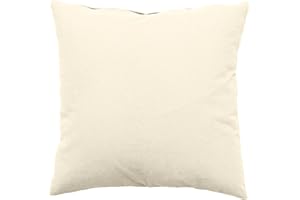 ED ENJOY HOME Enjoy Home, Coussin Carré 40 x 40 cm, 400 g, Ecru, 100% Coton certifié Oeko Tex, Lavable en Machine, Déhoussable avec Zip, Idéal pour Apporter de la Couleur à Vos canapés, Collection Panama