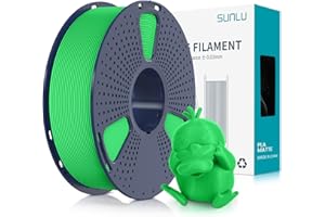 ‎SUNLU SUNLU Matte PLA Filament 1.75mm Grün, 3D Drucker Filament mit Matter Oberfläche, Neatly Wound Filament, Einfach zu Bedienen, 1kg(2.2lbs) Spule PLA Filament für FDM 3D Drucker, Matte Grün