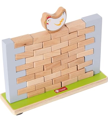 Torre Tambaleante De Madera Natural Small Foot - Juego De Habilidad Para Niños Desde 4 Años, Multicolor