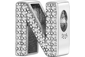 MULA Charms Abalorios Colgante de Cuentas Plata de Ley 925 con Circonita Cúbica Compatible con Europeo Pulsera Collar,Charms de Para Niña Mujer