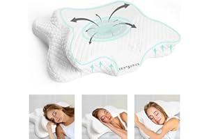 Zentaurus Almohada Cervical - Almohada ORTOPEDICA para CERVICALES - 60x40x12 - Almohada ERGONÓMICA - COJIN Cervical - Almohada para CERVICALES - Confort Y Soporte para Cuello