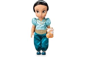 Disney Store Poupée Jasmine, Collection Animator, Aladdin, 39 cm / 15" avec Chevelure réaliste, Tenue et Chaussures, Peluche Rajah en Satin, poupée pour Les Enfants de 3 Ans et Plus.