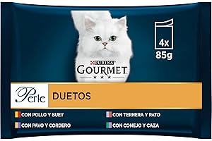 Purina Gourmet Perles Fines Feuilles Duo Nourriture pour Chat viandes délicates 12 x [4 x 85 g]