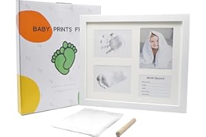 Yiomxhi Baby Handabdruck und Fußabdruck Set, Fußabdruck Baby Rahmen Baby Gipsabdruck Set für Neugeborene Junge Mädchen, Baby Geschenk, Wanddekoration Bilderrahmen für Kinderzimmer