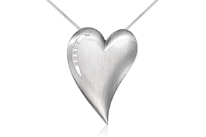 MATERIA BY MATTHIAS WAGNER Materia KA-289 damski wisiorek w kształcie serca ze srebra wysokiej próby 925, rodowany łańcuszek