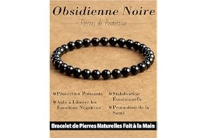 Landorilo Bracelet en Pierres Naturelles 6 mm pour Femme et Homme, Bracelets en Perles Élastiques de Cristal Thérapeutique, Cadeaux de Bijoux pour Noël, Anniversaires et Autres Occasions Spéciales