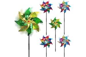 Molino de Viento Reflectante,Darryy 6 Piezas Molinillo de Viento,Molino de viento Antipalomas,Molino de Viento Repelente Aves,para Proteger Jardines,Huertos,Granjas,Techos