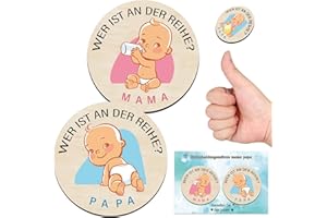 SUPRELUCK Baby Geschenk Mädchen Junge, Babygeschenke zur Geburt Junge Babyparty Geschenk, 2*Geschenke zur Geburt Holz Entscheidungsmünze und 1*Entscheidungskarte, Taufgeschenke Jungen, Taufgeschenke für Mädchen