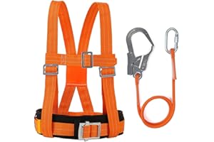 LOEPENLE Cintura di sicurezza anticaduta, 3 metri, set completo di protezione anticaduta, protezione anticaduta, cintura di sicurezza, protezione anticaduta, cinghia da arrampicata regolabile, 100 kg