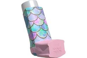 The Inhaler Tailor Fantasy Collection of Inhaler Cases – for Ventolin and Shorter Style Inhalers – Vegan Leather Case for Kids and Adults – Handmade in England (Mermaid, Shorter Style)