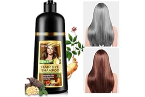 UOCASI Hair Dye Shampoo Per Capelli Grigi, Instant Hair Colour Sham-poo Per Uomini E Donne - Sham poo Naturale E Duraturo Per La Cura Dei Cap-elli 3 In 1 Per Cap-elli Vegetali - 500 Ml (Marrone castagno)