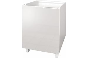 Berlioz Creations CP6BB Meuble Bas de Cuisine avec 1 Porte Blanc Haute Brillance 60 x 52 x 83 cm, Fabrication 100% française