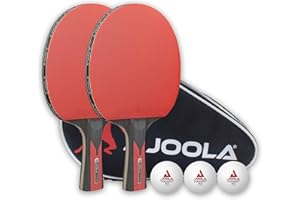 JOOLA Set de Tennis de Table, 2 Raquettes 3 balles Housse de ping-Pong