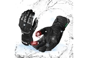 RunSnail Guantes de Moto Invierno para Hombre y Mujer,Guantes Moto Impermeables a Prueba Viento Cálidos Guantes Motociclista con puño Largo y Protección Dura en los Nudillos Guantes Pantalla Táctil