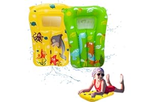 Materassino Gonfiabile per Bambini, Dwafill 2 Pezzi Tavoletta Mare Bambino, Tavola da Surf Gonfiabile, Gonfiabili Piscina, 3-14 Anni, per Scivoli d'acqua, Spiagge, Parchi Acquatici