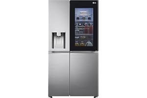 LG GSXV91PZAE American Fridge Side by Side InstaView Total No Frost with Freezer, 635L, Nano UV Ice Dispenser, Door Cooling, Linear Cooling, Smart Fridge with WiFi and Freezer