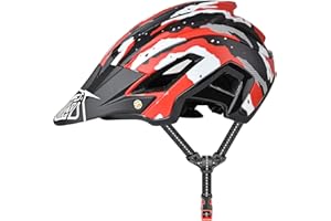 YieJoya Casque de Vélo, Casque de Vélo de Montagne Léger 56-60cm avec Pare-Soleil Amovible, Réglage Réglable, Casque VTT pour Homme et Femme Adulte