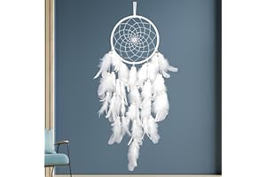 BDBFPAN Traumfänger Dreamcatcher, Traumfänger, 55 cm Länge Deko für Zimmer,Passend Hochzeit Dekoration, Party, Geschenkidee（Weiß）