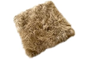 ‎ROHN MODEN Rohn Moden Sitzkissen, Sitzauflage Schnucke aus echtem hochwolligem Lammfell für Stuhl, Rollstuhl, Katzenbett, Hundebett und Dekoration - Kuscheliges und vielseitiges Accessoire in braun