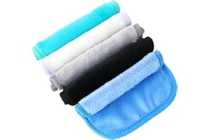 Amaxiu 5Pcs Makeup Remover Cloths, Microfiber Reusable Fast Drying Washcloth Face Towels for Women Face Wash Cloth for Sensitive Skin Daily Travel Eye Skincare(B)