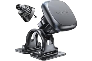 LISEN Support Téléphone Voiture Magnétique Upgrade Porte Telephone Voiture [6 Super Aimants Puissants] Support Magnetique Porte Telephone Voiture Téléphones Portables pour Tous Les