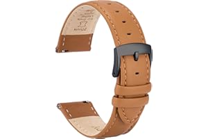OTTOODY Leather Watch Straps Quick Release, Elegant & Soft Top Grain Genuine Leather Watch Strap for Men Women, 22mm 21mm 20mm 18mm 16mm Replacement Bands for Watch & Smartwatch