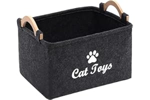 Morezi Cestino Porta Giocattoli per Animali Domestici, utilizzato per conservare Giocattoli per Cani, Vestiti per Cani, Cibo per Cani e Altri Articoli per Animali-Gatto Grigio Scuro