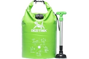 Dezitrek LARGE All in One Hand Wash Bag and Plunger Set - Off Grid Washing Machine Non Electric for Camping Travel | Eco Friendly Portable Manual Clothes Washer Laundry Bag for RV's, Apartments