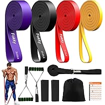 Set 5 Bande Elastiche Fitness Con Ancoraggio - Per Allenamento Casa, Pilates, Yoga - Foto 6