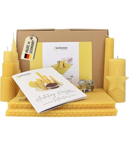 Set di lastre di cera d'api, per la produzione di candele, candele colorate di cera d'api per candele, con stoppini per candele, per adulti e bambini (B